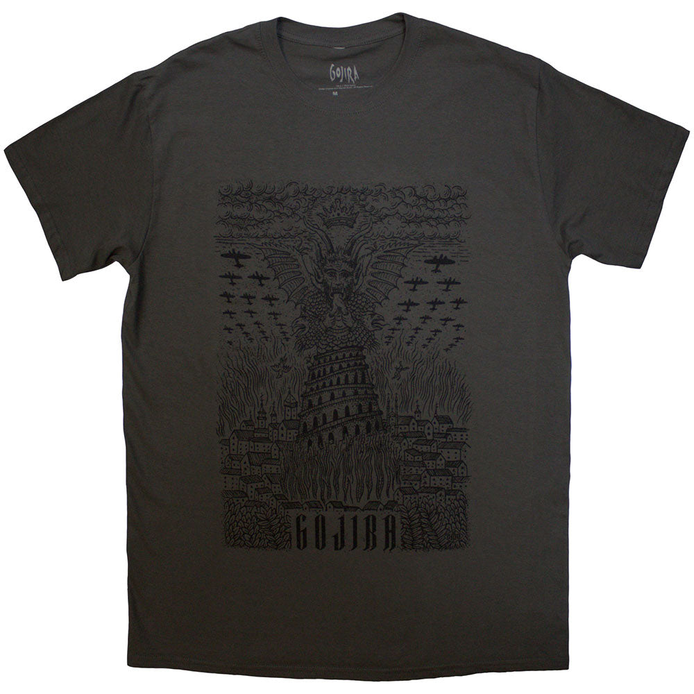 Gojira Unisex T-Shirt Demon Village - Charcoal Grey