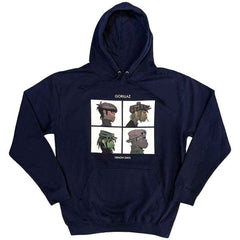 Gorillaz Unisex Pullover Hoodie Demon Days - Navy Blue