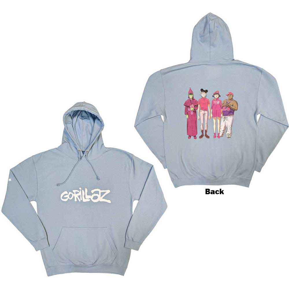 Gorillaz Unisex Pullover Hoodie Cracker Island - Light Blue