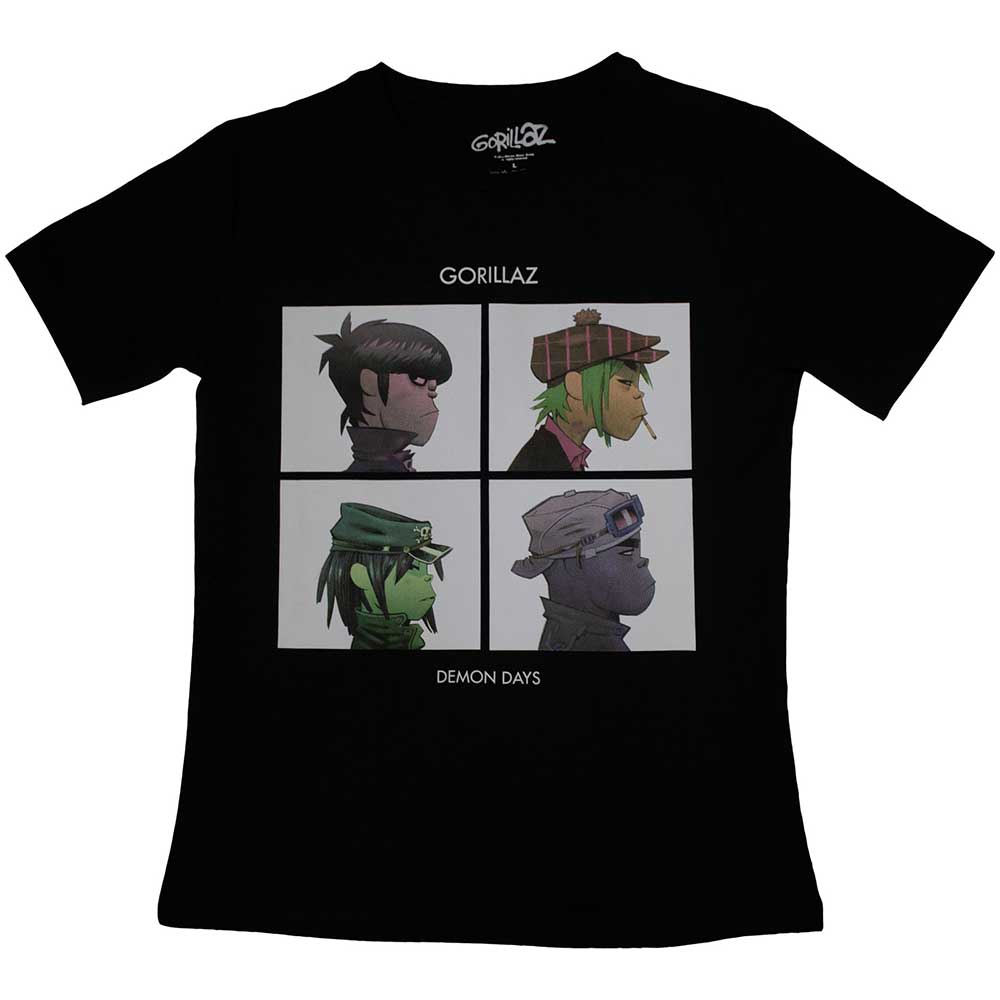 Gorillaz Ladies T-Shirt Demon Days - Black