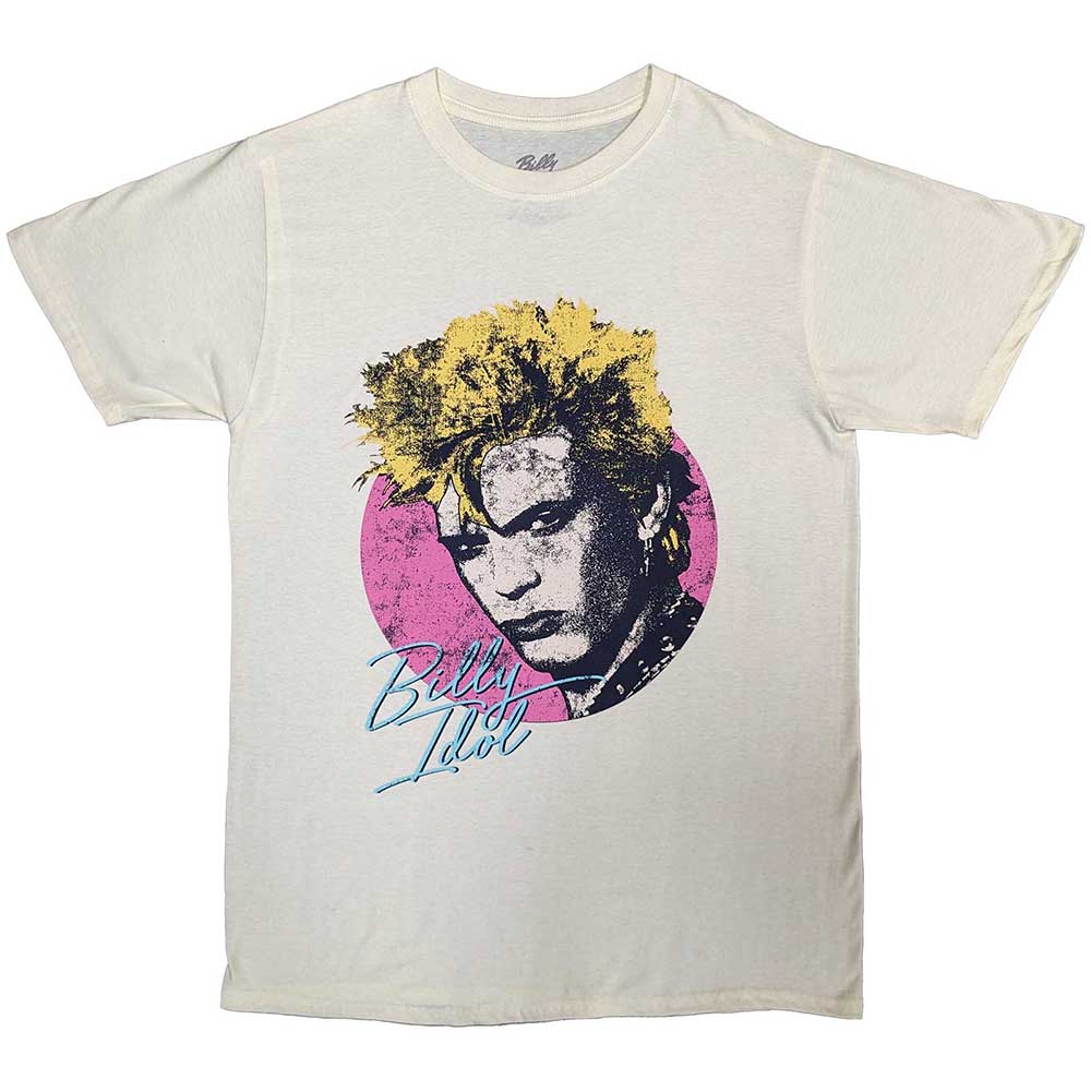 Billy Idol Unisex T-Shirt Circle Illustration - Natural