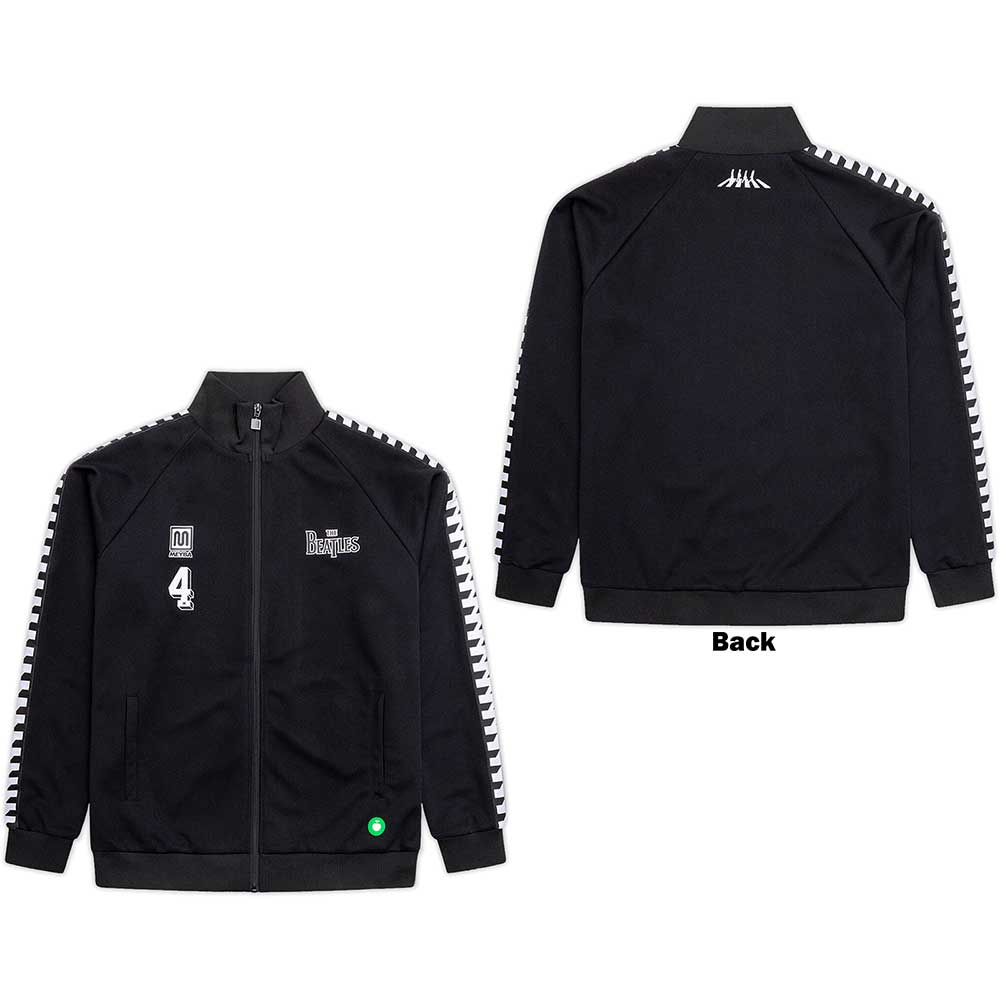 The Beatles Unisex Track Jacket Meyba Logos - Black
