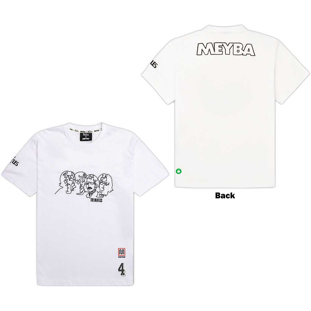 The Beatles Unisex T-Shirt Meyba Embroidered - White