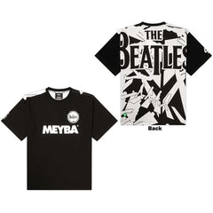 The Beatles Unisex T-Shirt Meyba Drum & Crossing All-Over-Print - Black