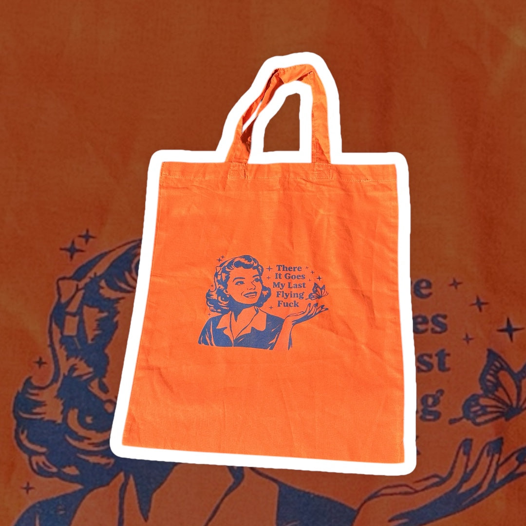 Orange 'Flying F**K' tote bag