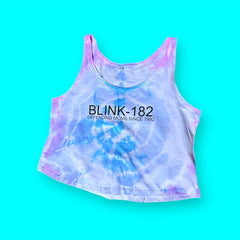 Women's Blink 182 inspired tie dyed style oversized vest top