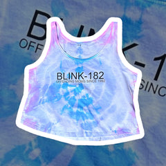 Women's Blink 182 inspired tie dyed style oversized vest top