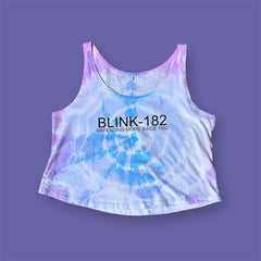Women's Blink 182 inspired tie dyed style oversized vest top