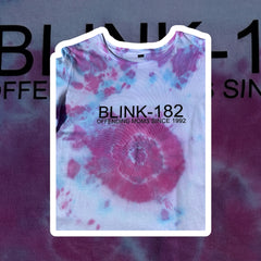 Women's Blink 182 style hand tie-dyed t-shirt