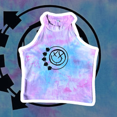 women's Blink 182 inspired halter neck hand tie dyed top