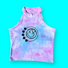 women's Blink 182 inspired halter neck hand tie dyed top