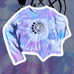 Blink 182 style Women's tie-dye crop jumper