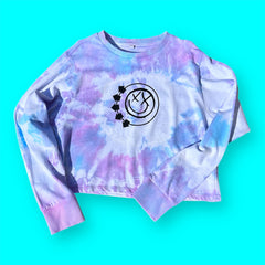 Blink 182 style Women's tie-dye crop jumper