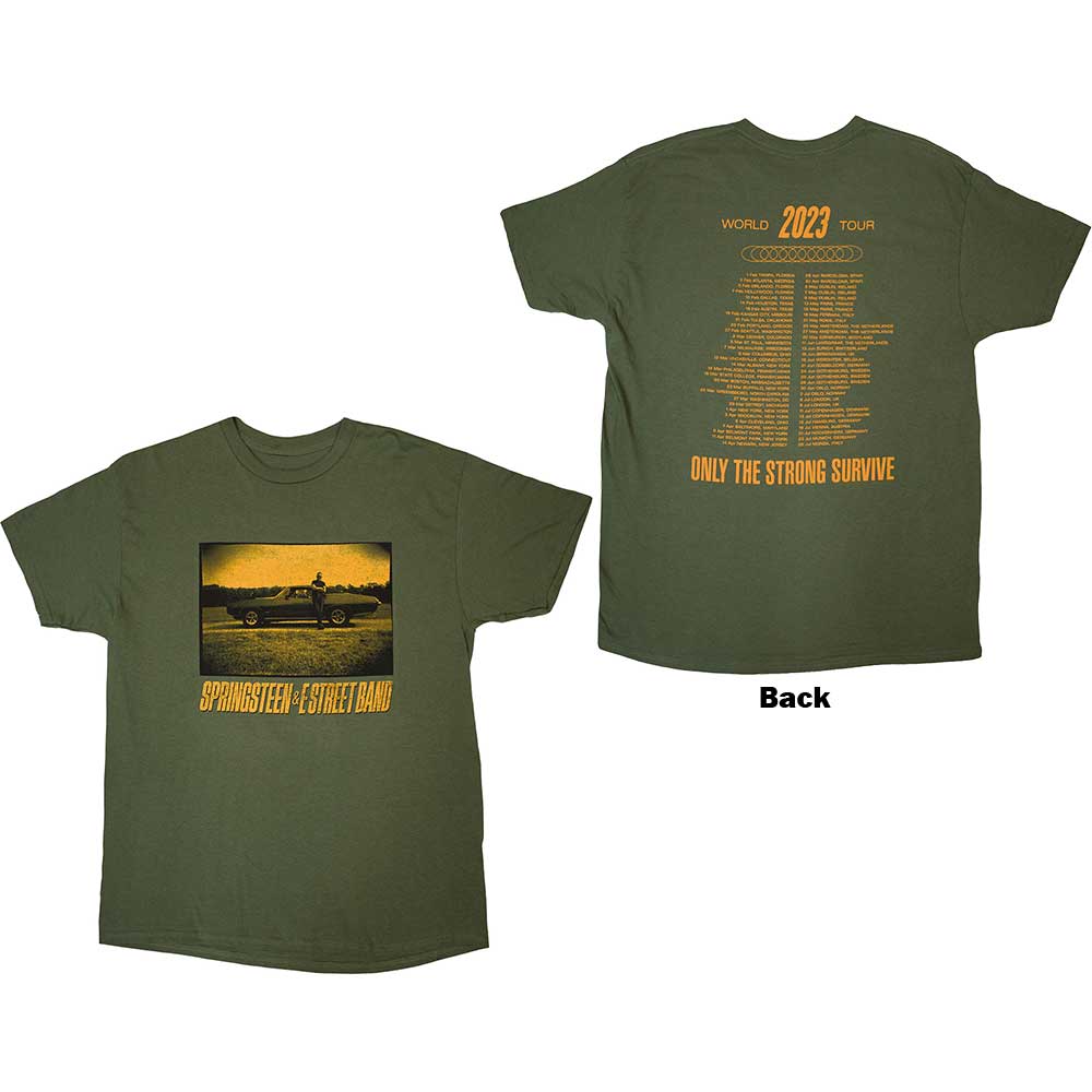 Bruce Springsteen Unisex T-Shirt Tour '23 Sepia Car - Grey