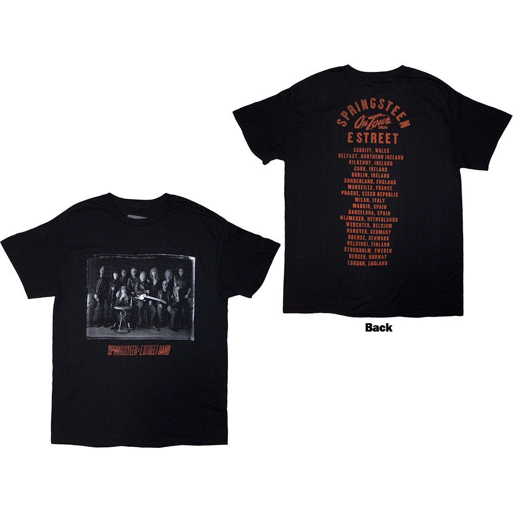 Bruce Springsteen Unisex T-Shirt Tour '24 E-Street Photo - Black