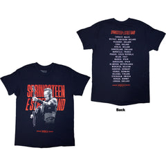 Bruce Springsteen Unisex T-Shirt Tour '24 Guitar Photo - Navy Blue