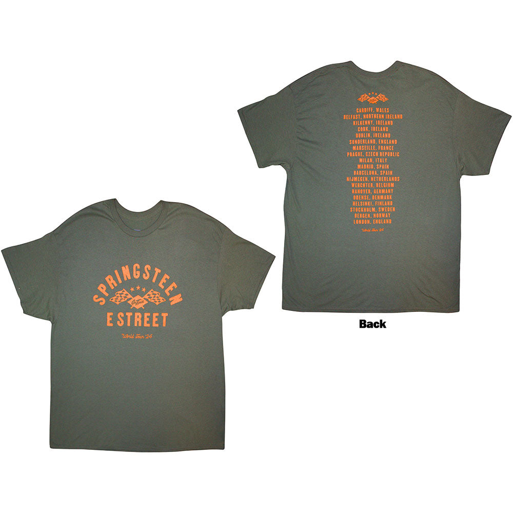 Bruce Springsteen Unisex T-Shirt Tour '24 Arch Flag - Green