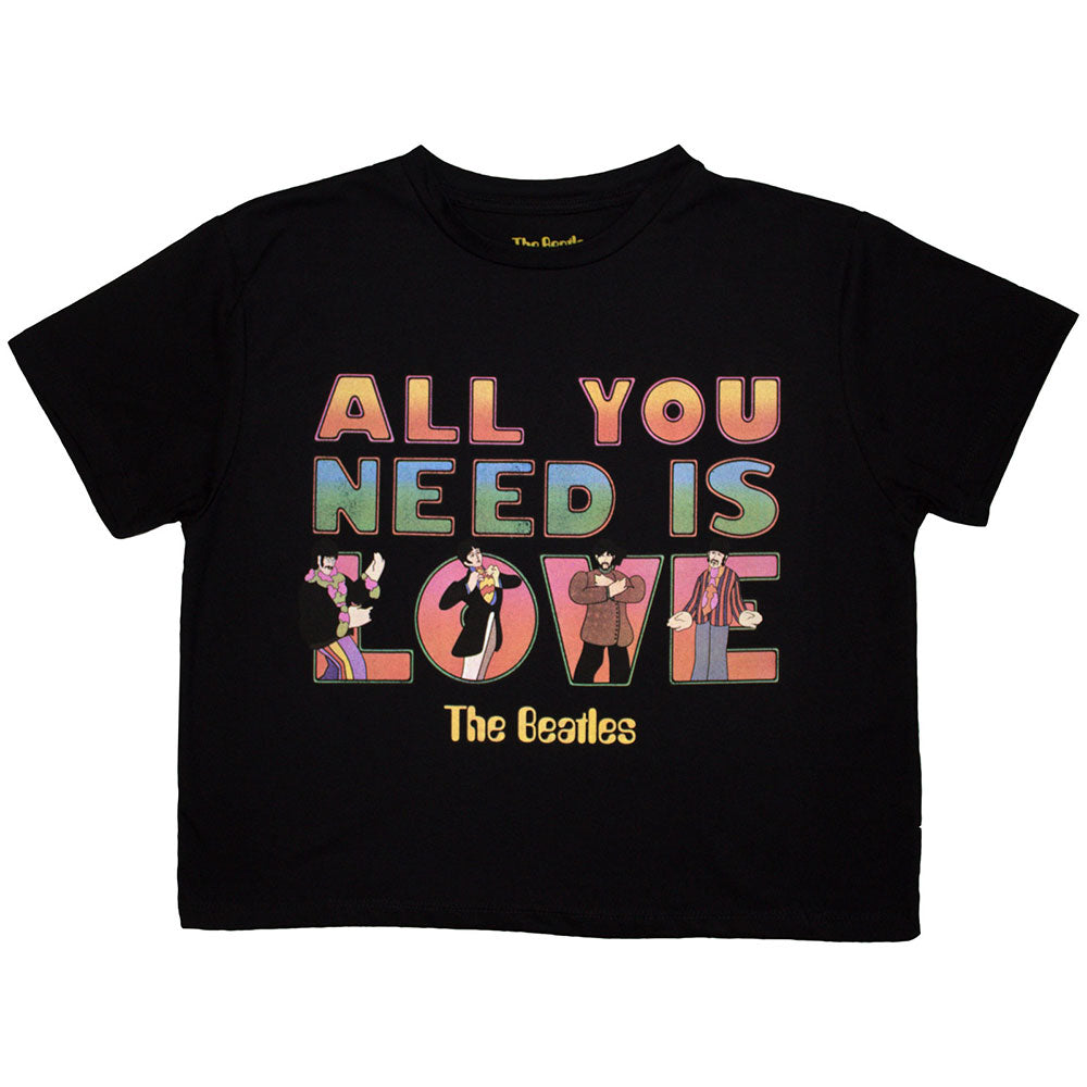 The Beatles Ladies Crop Top Yellow Submarine AYNIL Stacked - Black