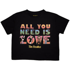 The Beatles Ladies Crop Top Yellow Submarine AYNIL Stacked - Black