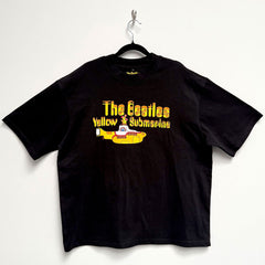The Beatles Unisex Oversized Boxy T-Shirt Logo & Sub - Black