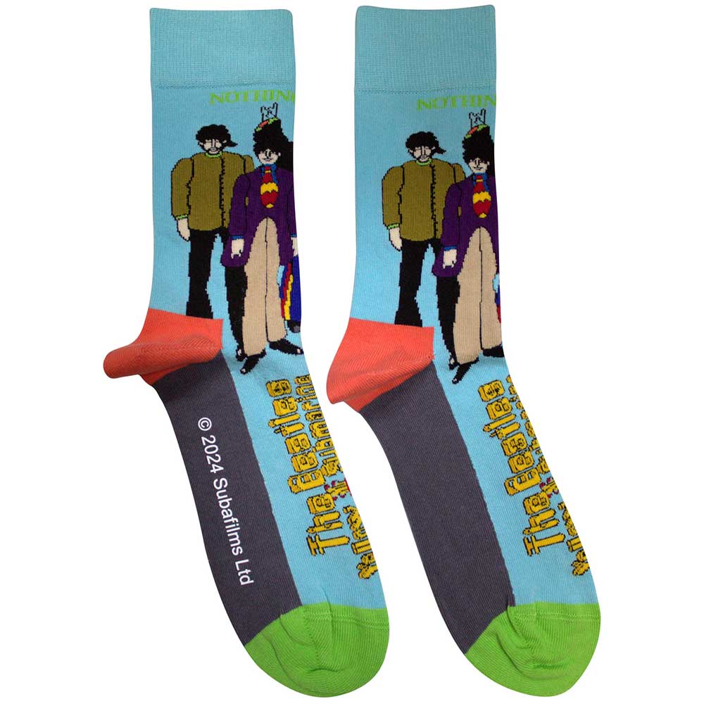 The Beatles Unisex Ankle Socks Sub & Band - Light Blue