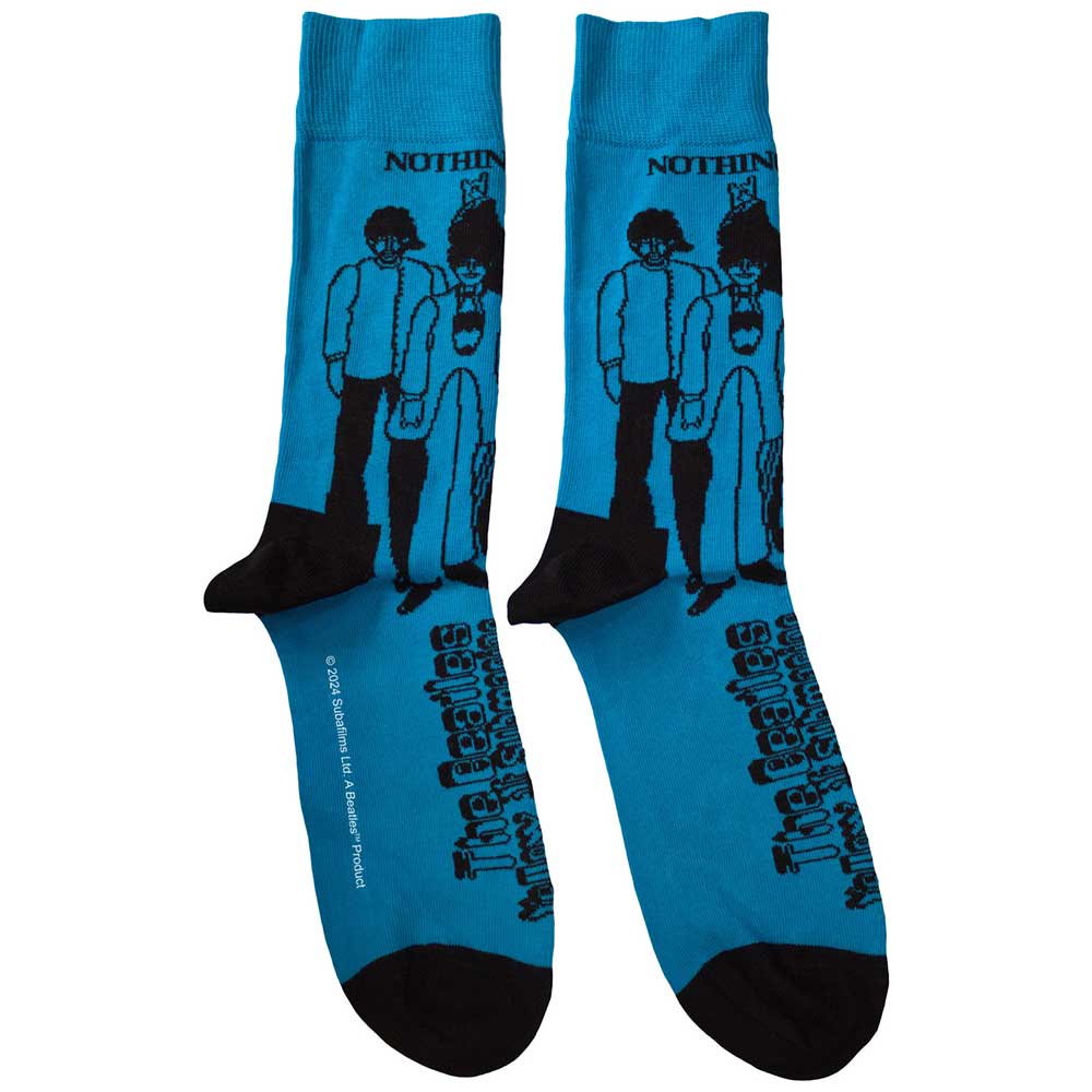 The Beatles Unisex Ankle Socks Sub & Band Outlines - Blue