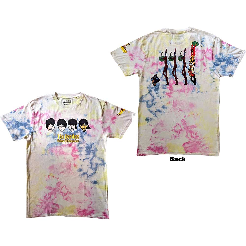 The Beatles Unisex T-Shirt Yellow Submarine Heads & Apple Bonkers - White