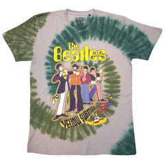 The Beatles Unisex T-Shirt Yellow Submarine Band In Line - White
