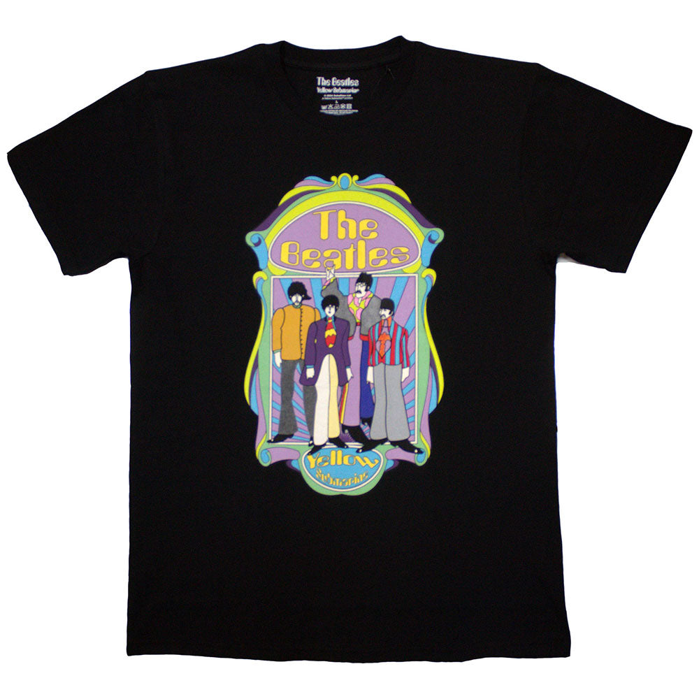 The Beatles Unisex T-Shirt Yellow Submarine Sub Band Frame v2 - Black
