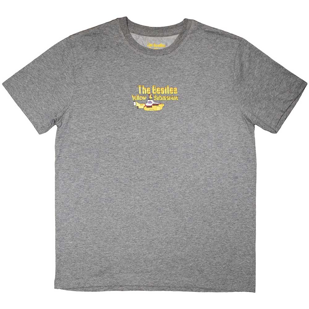 The Beatles Unisex T-Shirt Yellow Submarine Mini Sub & Logo - Grey